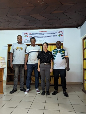 Visite du Dr Yves Barthélémy Zoa Ateba, Historien, (Université de Douala) et Jyhjong Hwang, Historienne, (Ohio State University, USA) au siège de la plateforme SAC-CERDIA-RECAF, 2023